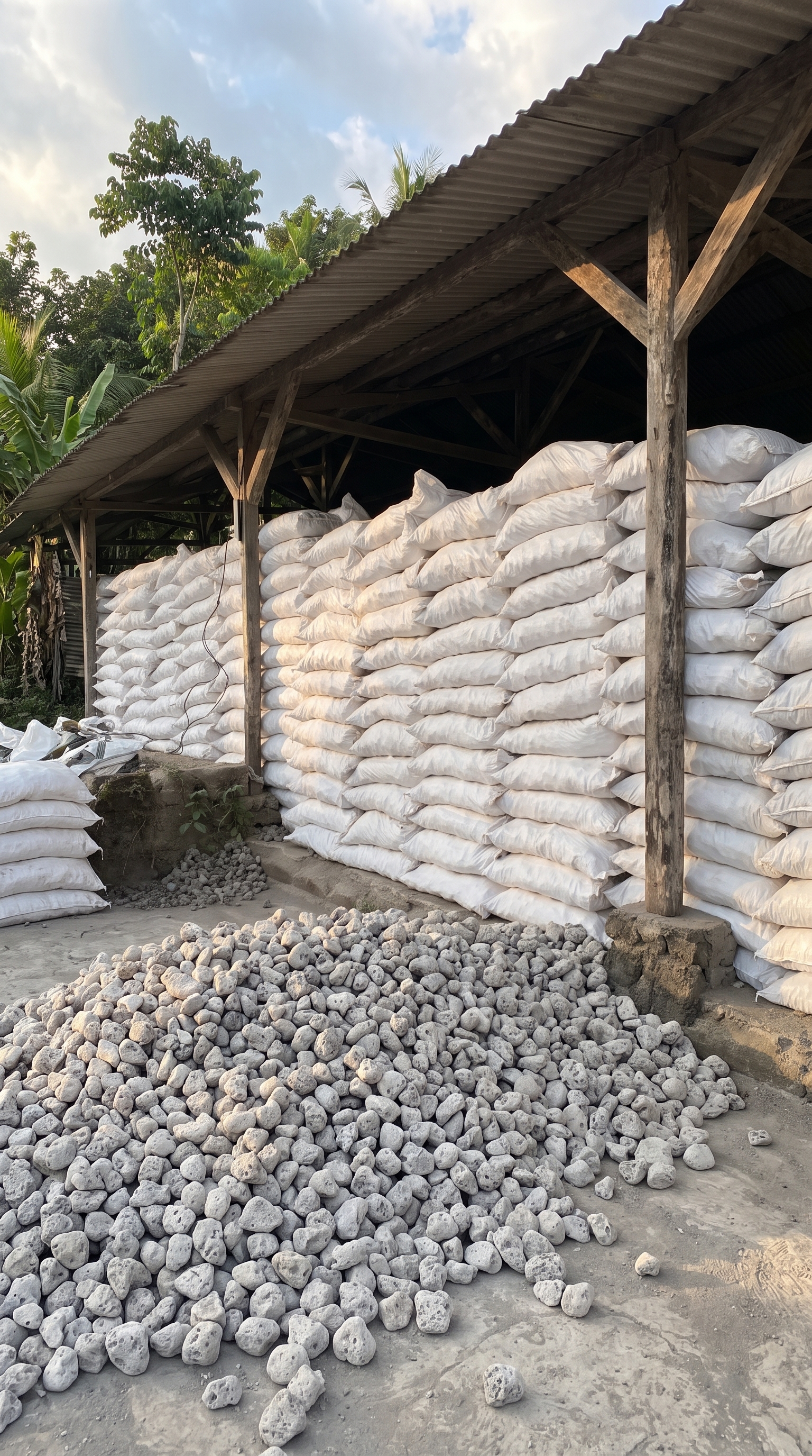 Pumice stone processed in Lombok