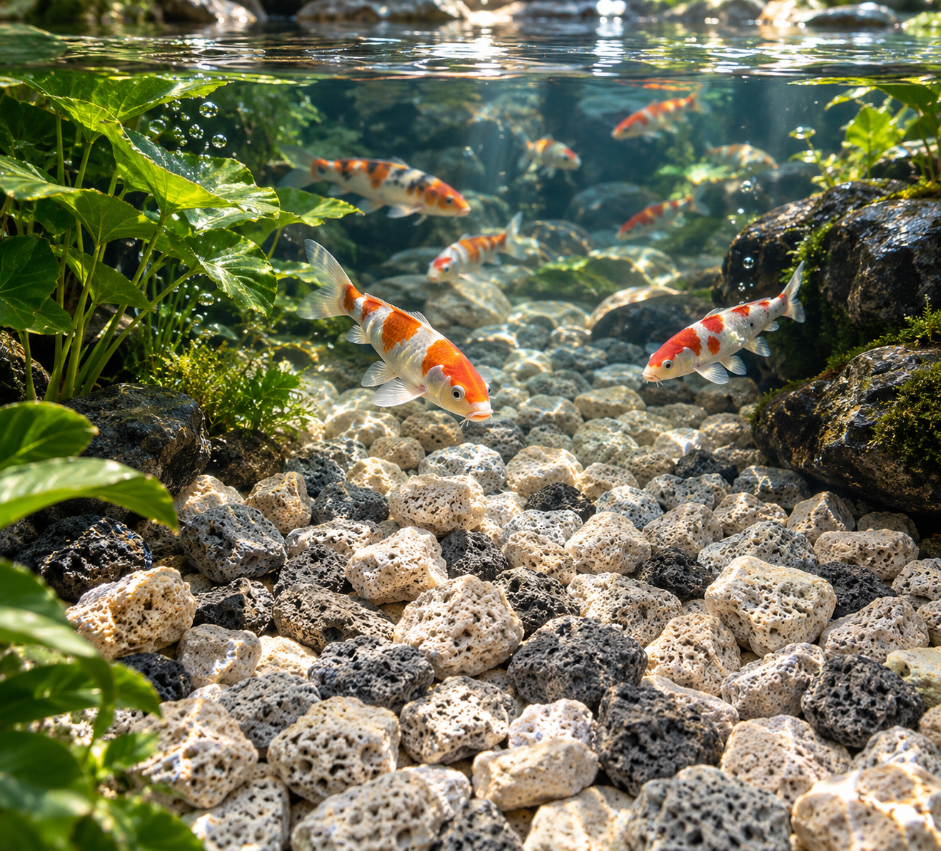 Koi pond grade pumice stone